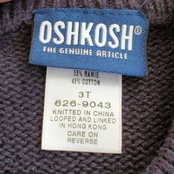 Oshkosh Boys Navy Blue Knit Argyle Sweater 3/3T Y2K Holiday Toddler/Kids/Child - Picture 2 of 2